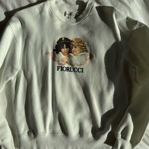 Fiorucci Vintage Angels Crew Neck Fleece in color white size Small